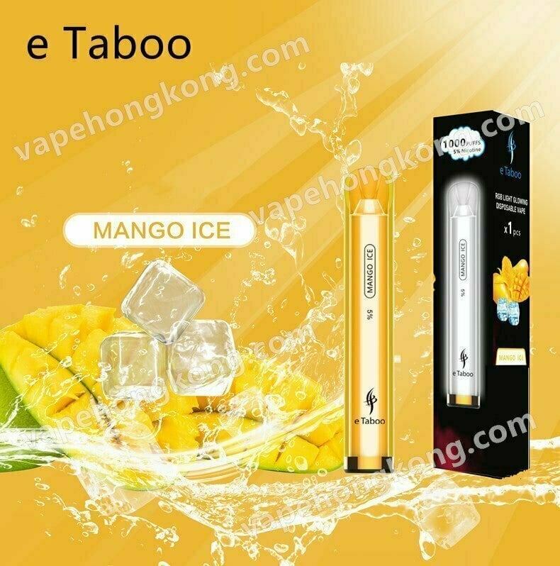 eTaboo Mango Ice Colorful Luminous Disposable Electronic Cigarette (1000 Puffs) - VapeHongKong