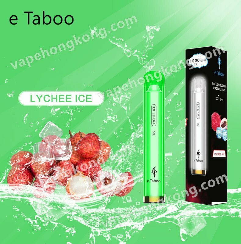 eTaboo Lychee Ice Colorful Luminous Disposable Electronic Cigarette (1000 Puffs) - VapeHongKong