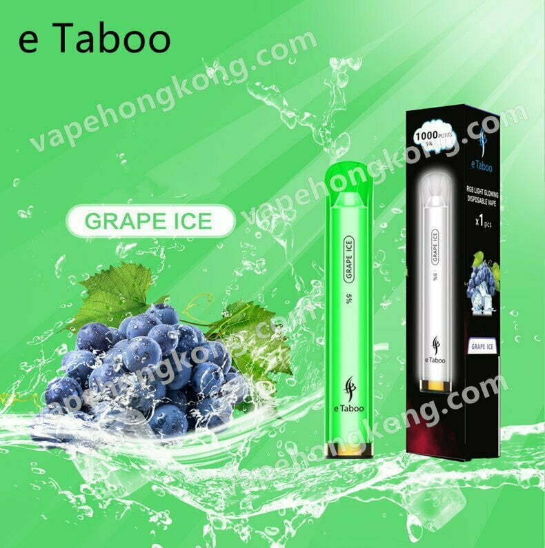 eTaboo Grape Ice Colorful Luminous Disposable Electronic Cigarette (1000 Puffs) - VapeHongKong