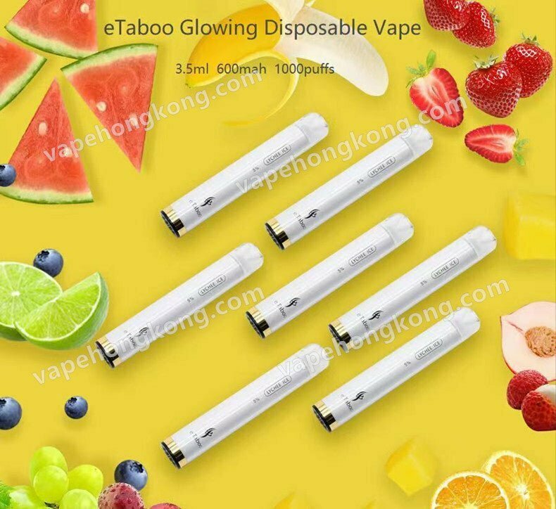 e Taboo RGB Light Glowing Disposable Vape (1000 Puffs)(Multiple Flavours))