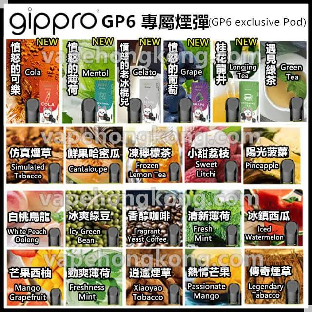 Gippro GP6 exclusive pods (pod X3)(Multiple Flavours) - VapeHongKong