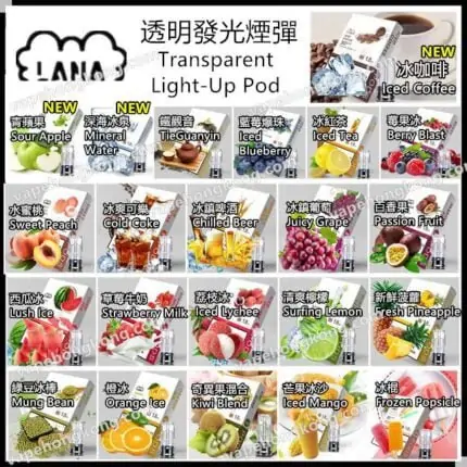 Lana Transparent Light-Up Pod (Relx Classic Compatible)(Multiple Flavors)(Pod X 3)