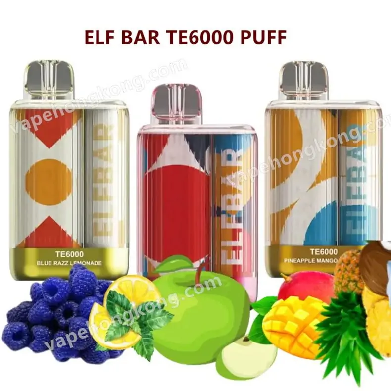 ELFBAR TE6000 一次性電子煙(6000口)(可充電)(多口味)(Type-C Port)