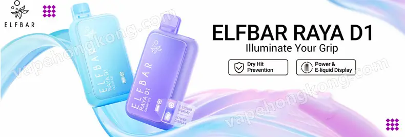 ELFBAR RAYA D1 Disposable Vape (10000 puffs)(18ml e-juice)(Baterry+Juice Display)(Multiple flavours)