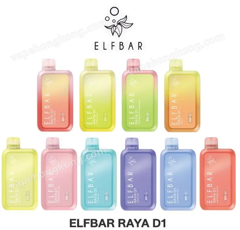 ELFBAR RAYA D1 Disposable Vape (10000 puffs)(18ml e-juice)(Baterry+Juice Display)(Multiple flavours)