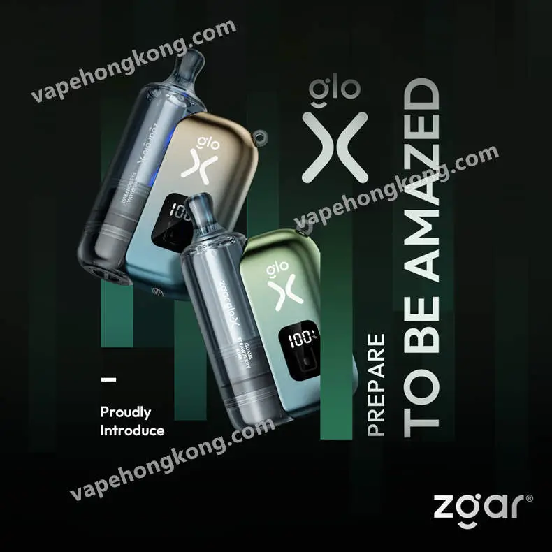 Zgar Glo-X disposable vape (12000 puffs)(rechargeable)(900mAh)(12/16/20W output)(dual mesh mode)(multiple flavors)