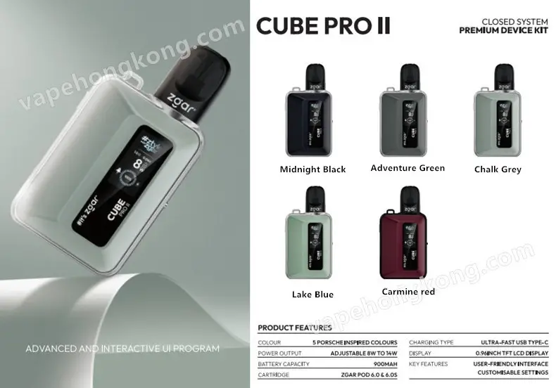 Zgar Pod Device Cube Pro II Vape Device (Relx 4-6 compatible)