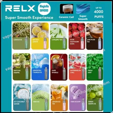 Relx MagicGo GA4000 Disposable Vape(4000Puffs)(multiple flavours)(Time Limited Sales: Buy 5 get 1 free, Buy 10 get 3 free)